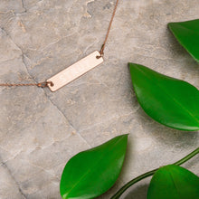 Load image into Gallery viewer, Engraved Silver Bar "STRUT" Chain Necklace