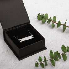 Load image into Gallery viewer, Engraved Silver Bar "STRUT" Chain Necklace