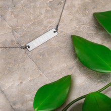 Load image into Gallery viewer, Engraved Silver Bar "STRUT" Chain Necklace
