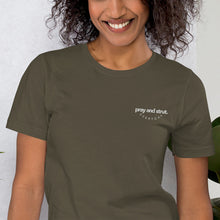 Load image into Gallery viewer, "Pray and Strut Everyday" Embroidered Short-Sleeve Unisex T-Shirt