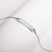Load image into Gallery viewer, Engraved Silver Bar &quot;STRUT&quot; Chain Necklace
